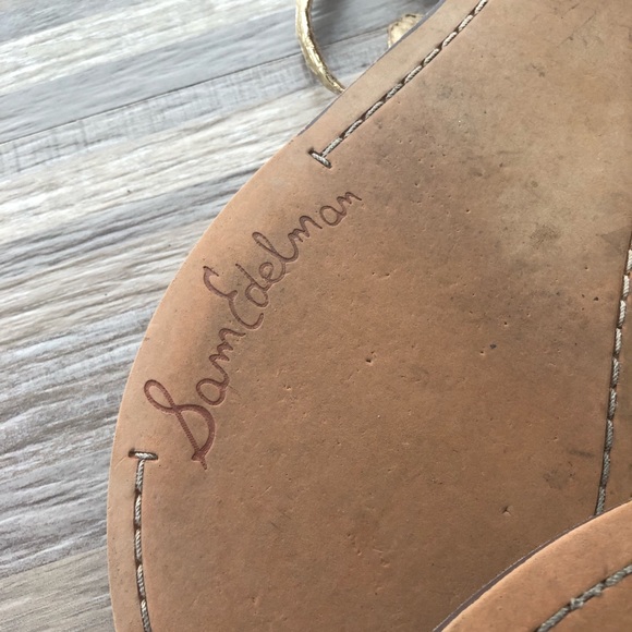 Sam Edelman Gigi Flat Gold Sandals Size 9.5 - Picture 5 of 8